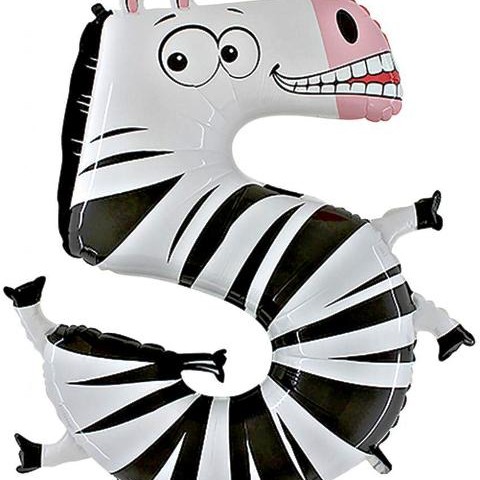 FOIL ΑΡΙΘΜΟΣ 5 ANIMALLOON  40''  ΖΕΒΡΑ