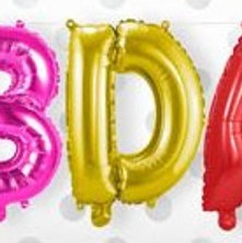 FOIL air filled 14'' ΦΡΑΣΗ HBDAY ΠΟΛΥΧΡΩΜΑ