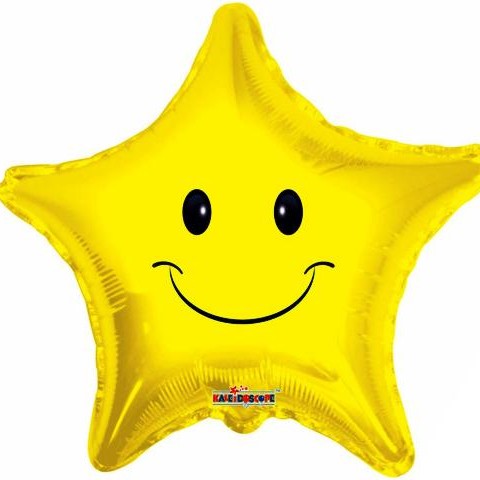 FOIL 20'' 50CM ΑΣΤΕΡΙ SMILE ΚΙΤΡΙΝΟ