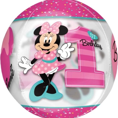 FOIL ORBZ HAPPY 1ST BIRTHDAY MINNIE DISNEY