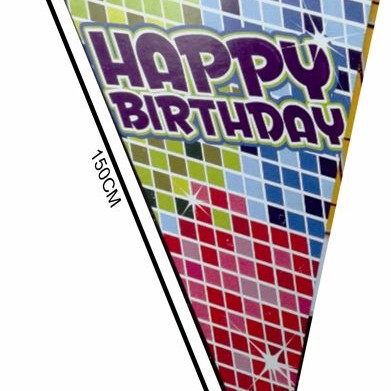 ΣΗΜΑΙΑ ΤΡΙΓΩΝΗ HAPPY BIRTHDAY 90CM X 150CM