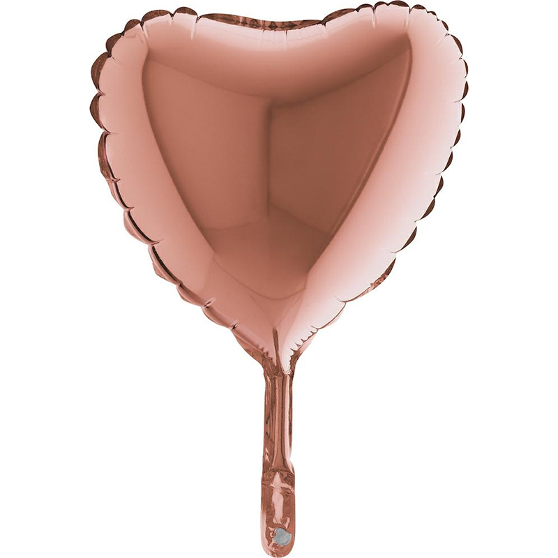 FOIL 9'' ΚΑΡΔΙΑ ΜΟΝΟΧΡΩΜΗ ROSE GOLD