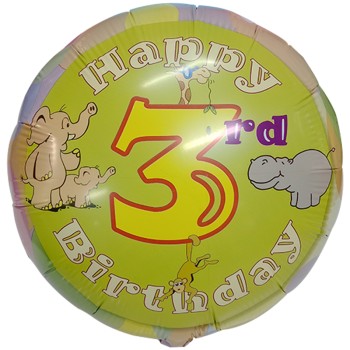 FOIL 18'' Vintage HAPPY 3rd  BIRTHDAY Προσφορά!