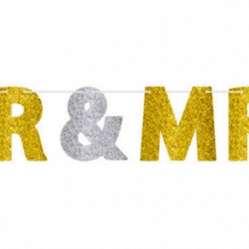 ΕΠΙΓΡΑΦΗ MR and MRS ΧΡΥΣΟ ΑΣΗΜΙ 