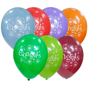  LATEX 12'' ΤΥΠΩΜΕΝO CONGRATS 6TEM