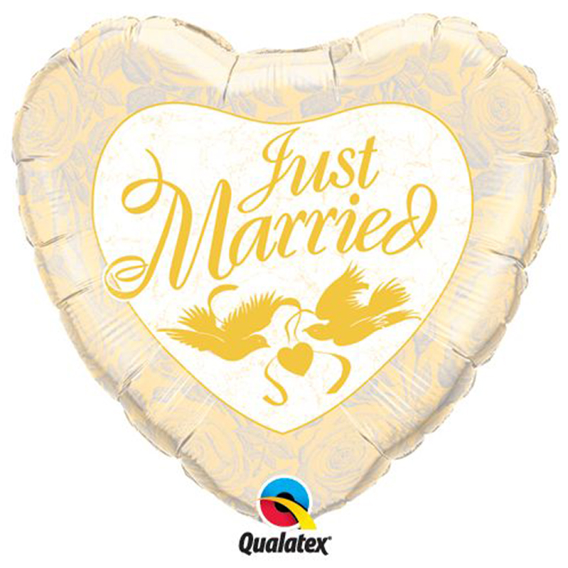 FOIL 36'' JUST MARRIED  ΚΑΡΔΙΑ ΧΡΥΣΗ