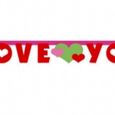 ΓΙΡΛΑΝΤΑ I LOVE YOU ΜΕ ΚΑΡΔΙΕΣ 170CM X 11CM
