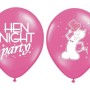 LATEX 12'' ΦΟΥΞΙΑ ΚΑΙ ΜΑΥΡΟ HEN NIGHT PARTY 6τμχ