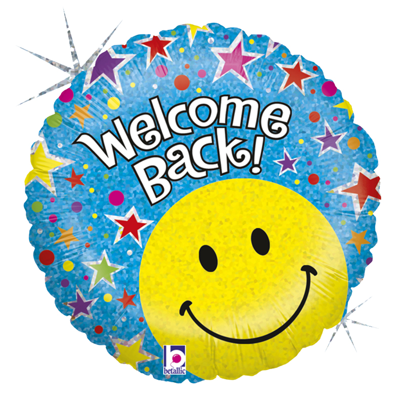 FOIL 18'' WELCOME BACK SMILEY