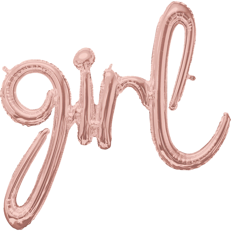 FOIL air filled GIRL ΡΟΖ GOLD