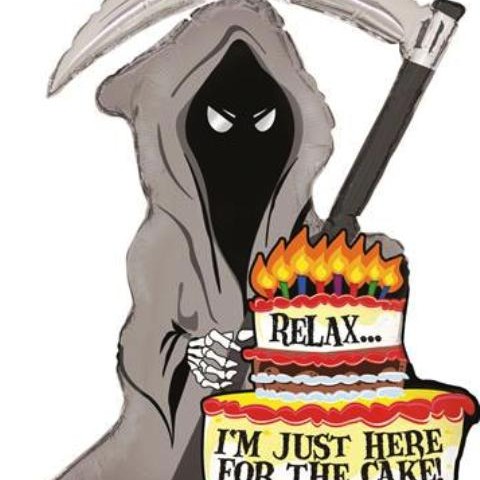 FOIL S/S HAPPY BIRTHDAY GRIM REAPER RELAX...