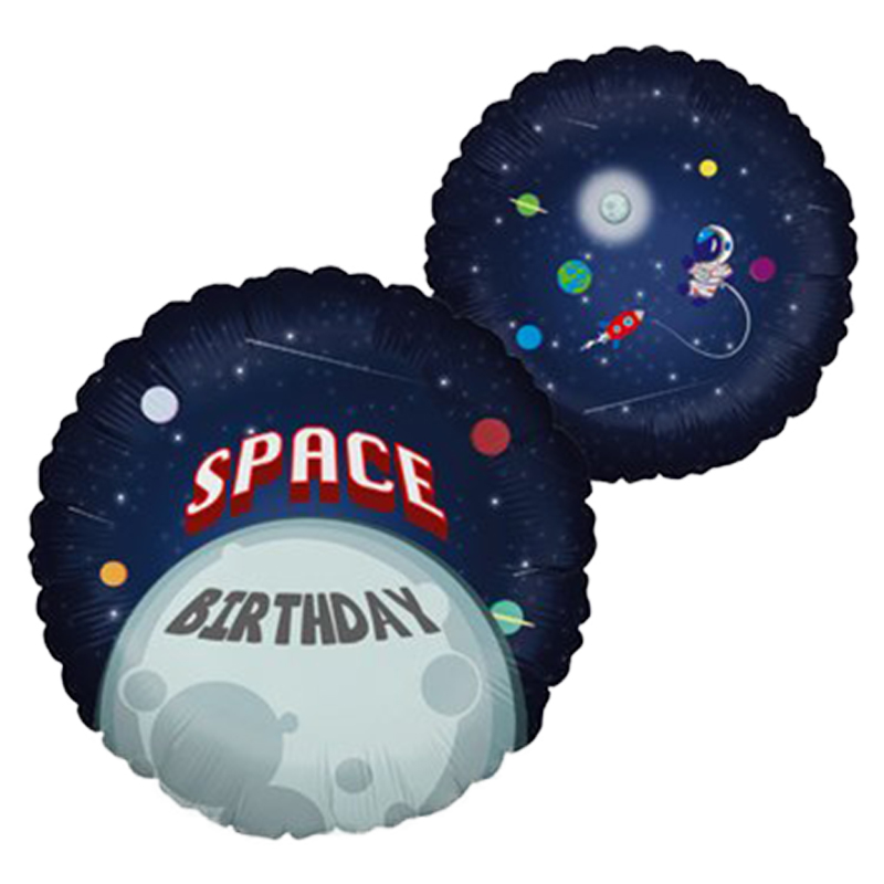 FOIL BALLOON 18'' HAPPY BIRTHDAY SPACE 