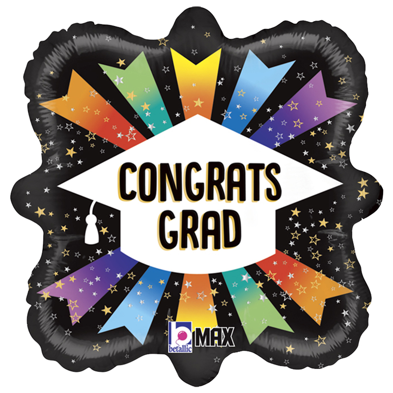FOIL 18'' CONGRATS GRAD RIBBONS