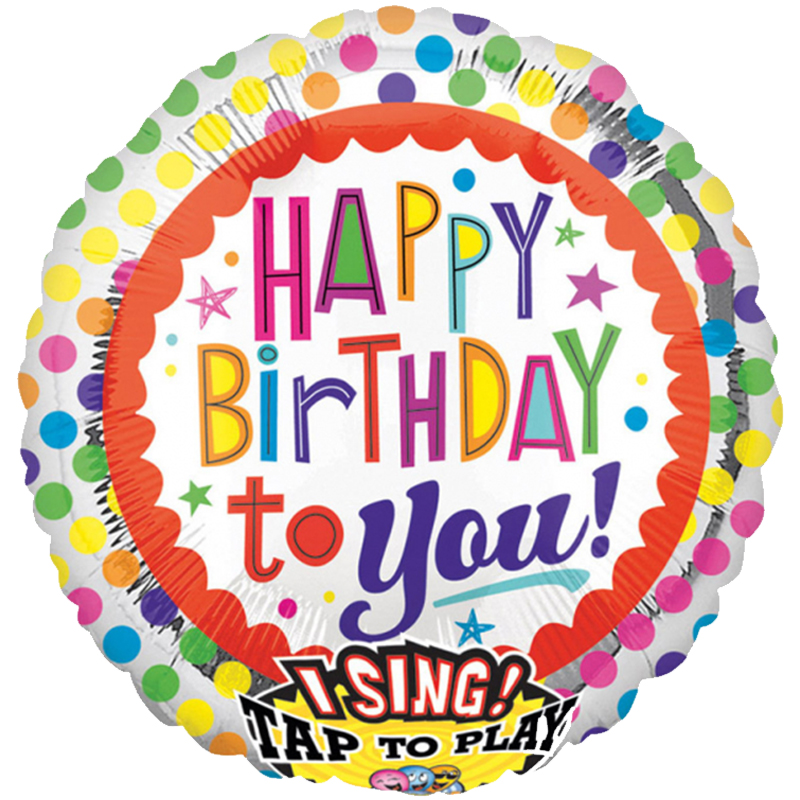 FOIL SINGING BALLOON HAPPY BIRTHDAY