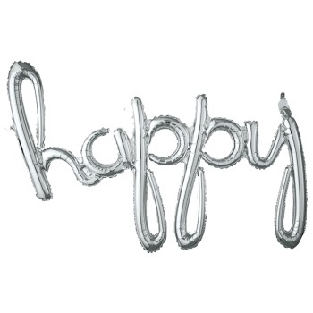 FOIL air filled ΛΕΞΗ HAPPY ΑΣΗΜΙ