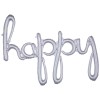 FOIL air filled ΛΕΞΗ HAPPY ΑΣΗΜΙ ΙΡΙΔΙΖΟΝ