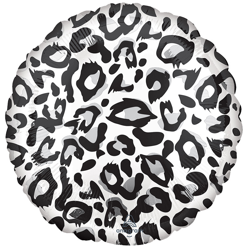 FOIL 17'' ΣΤΡΟΓΓΥΛO ANIMAL PRINT ΛΕΟΠΑΡ ΑΣΠΡΟΜΑΥΡΟ