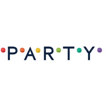 ΓΙΡΛΑΝΤΑ ΓΡΑΜΜΑΤΑ PARTY ΜΕ ΠΟΛΥΧΡΩΜΑ POM POMS 
