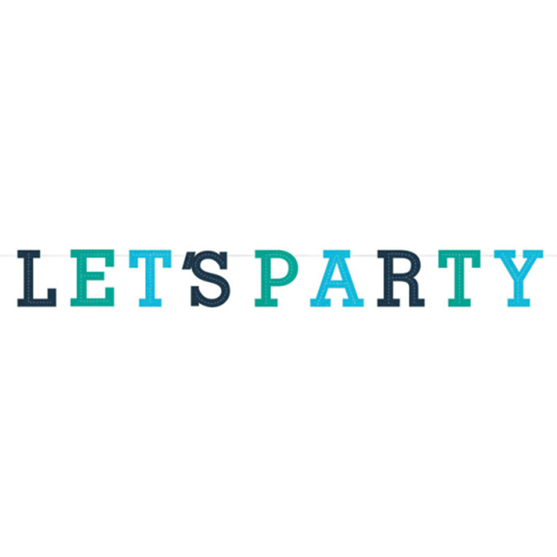 LETTER BANNER LET'S PARTY ΤΣΟΧΑ ΜΠΛΕ