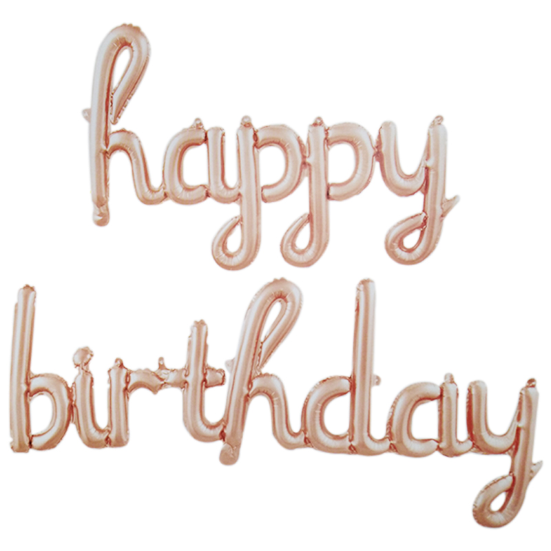 FOIL air filled HAPPY BIRTHDAY R/G Καλλιγραφικό