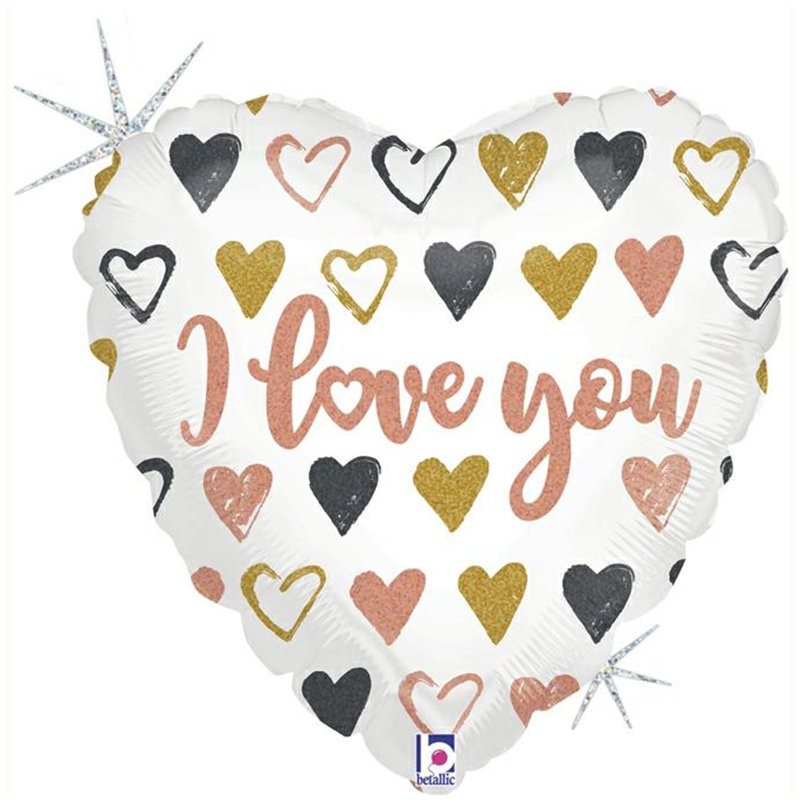 FOIL S/S ROSE GOLD HEART LOVE YOU