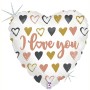 FOIL 18'' ROSE GOLD HEART LOVE YOU