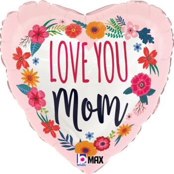 FOIL 18'' ΚΑΡΔΙΑ SATIN LOVE YOU MOM
