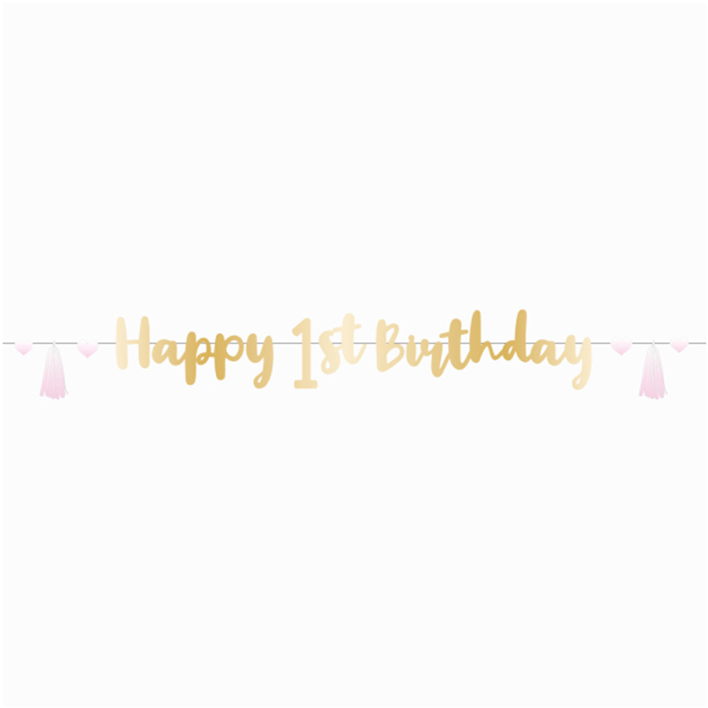 LETTER BANNER 1ST BIRTHDAY ΡΟΖ OMBRE