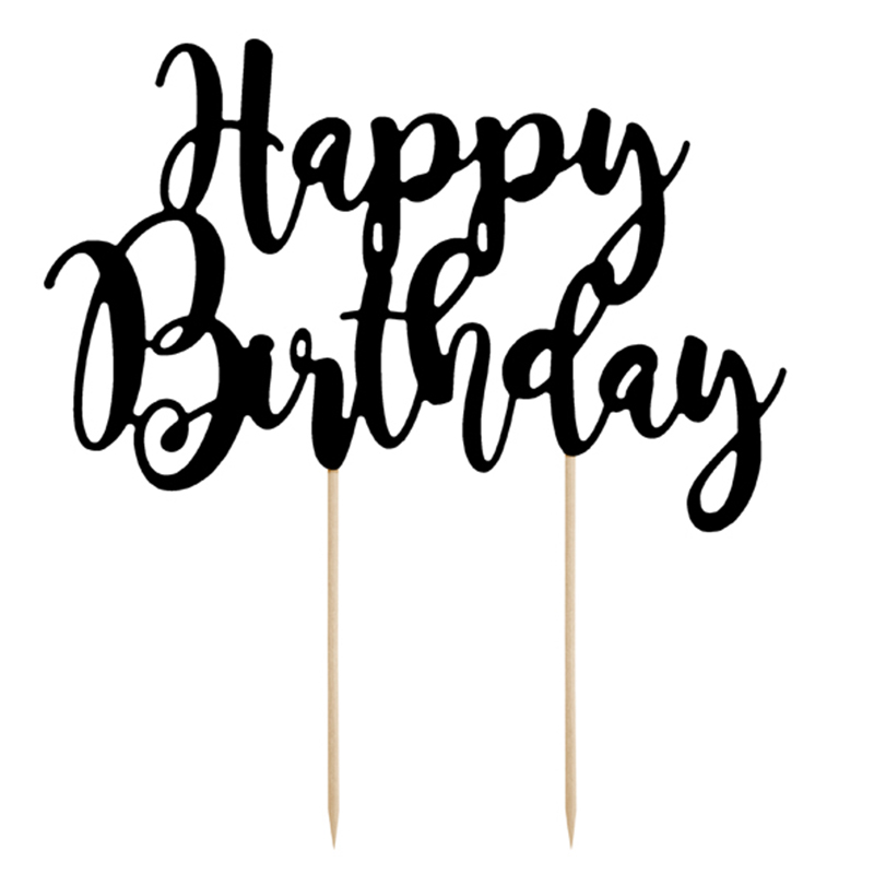 CAKE TOPPER  HAPPY BIRTHDAY ΜΑΥΡΟ1ΤΜΧ