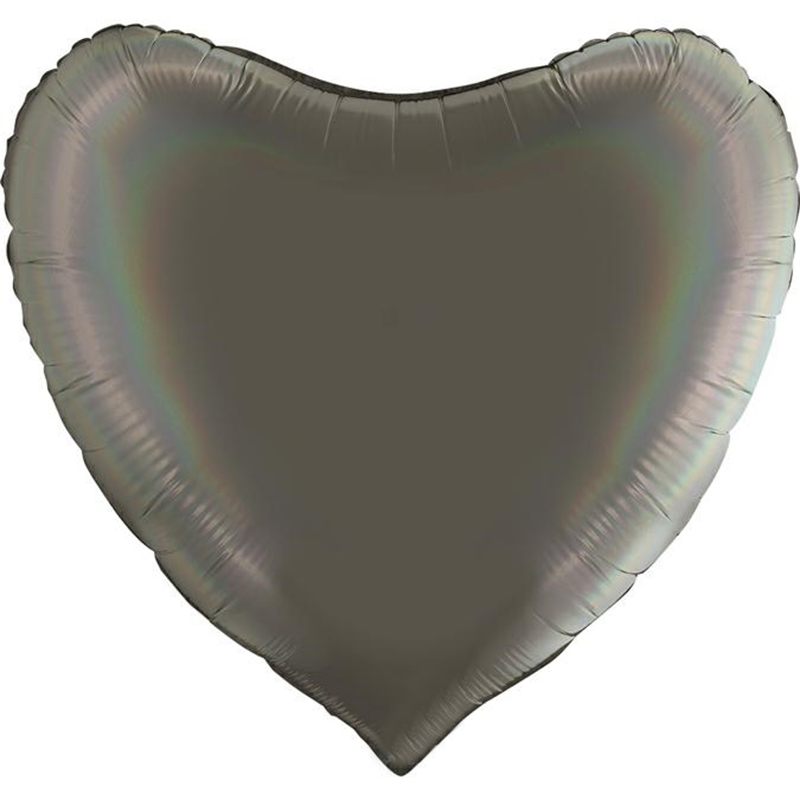 FOIL 36''  ΚΑΡΔΙΑ RAINBOW PLATINUM ΓΚΡΙ