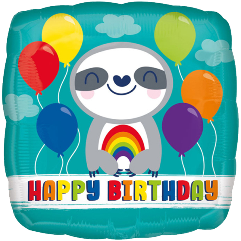 FOIL17'' HAPPY BIRTHDAY SLOTH ΜΕ ΟΥΡΑΝΙΟ ΤΟΞΟ 