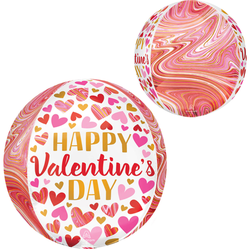 FOIL 15'' ORBZ HAPPY VALENTINES DAY ΜΑΡΜΑΡΟ ΡΟΖ