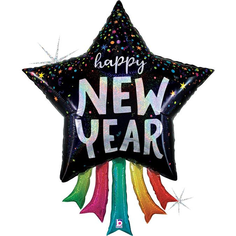 FOIL S/S NEW YEAR ΑΣΤΕΡΙ ΜΕ ΚΟΡΔΕΛΕΣ
