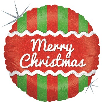 FOIL 18'' MERRY CHRISTMAS ΚΟΚΚΙΝΟ ΠΡΑΣΙΝΟ ΓΛΑΣΟ