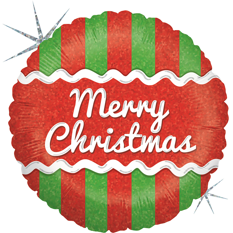 FOIL 18'' MERRY CHRISTMAS ΚΟΚΚΙΝΟ ΠΡΑΣΙΝΟ ΓΛΑΣΟ