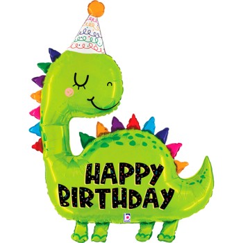 FOIL S/S ΔΕΙΝΟΣΑΥΡΑΚΙ HAPPY BIRTHDAY