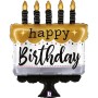 FOIL S/S BDAY ΤΟΥΡΤΑ ΓΕΝΕΘΛΙΩΝ SATIN-ΜΑΥΡΟ&ΧΡΥΣΟ-