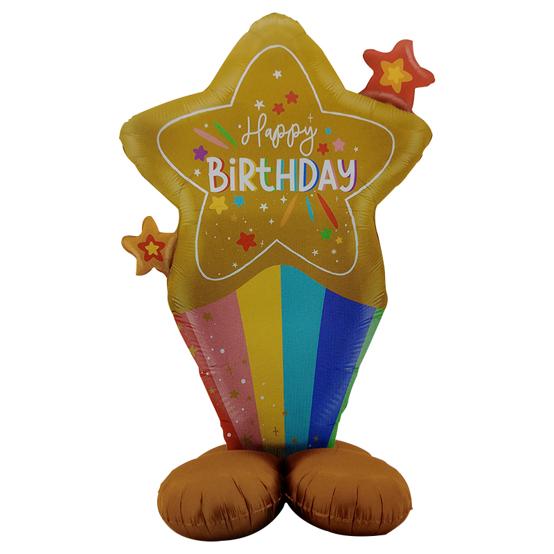  FOIL STANDUP HAPPY BIRTHDAY ΑΣΤΕΡΙΑ
