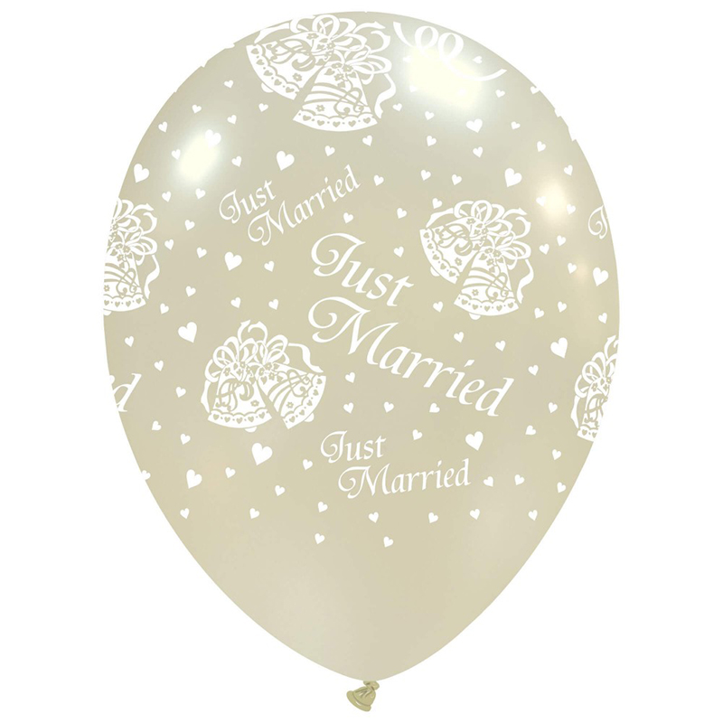 LATEX 12'' ΜΕΤΑΛΛΙΚΟ ΤΥΠΩΜΕΝΟ JUST MARRIED 25ΤΕΜ