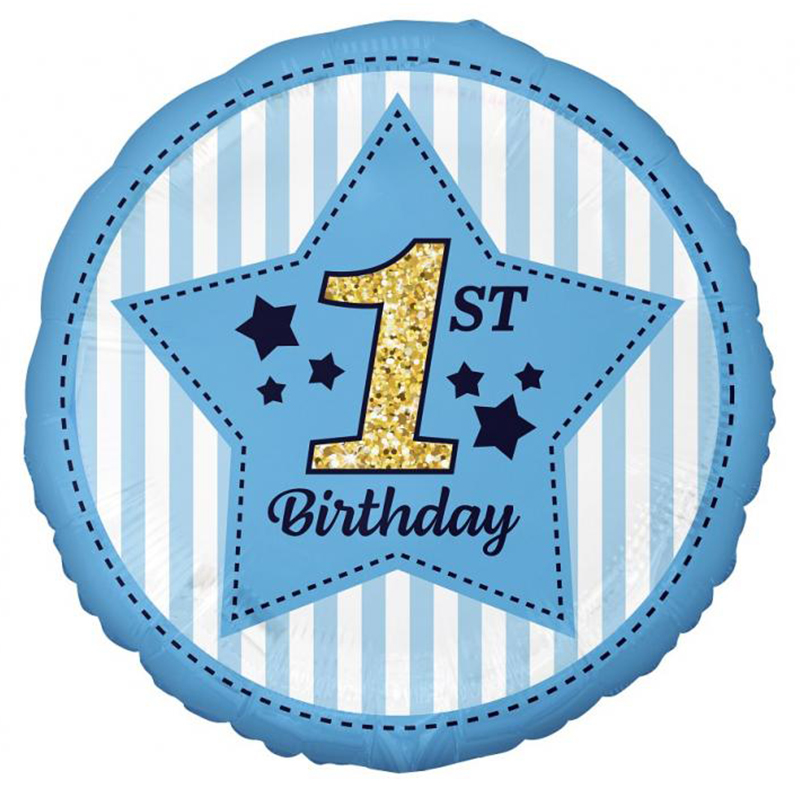 FOIL 18'' 1ST BIRTHDAY ΣΙΕΛ ΜΕ ΑΣΤΕΡΙ