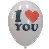 LATEX 12'' ΤΥΠΩΜΕΝΟ I LOVE YOU 2ΧΡΩΜΑΤΑ 6TEM