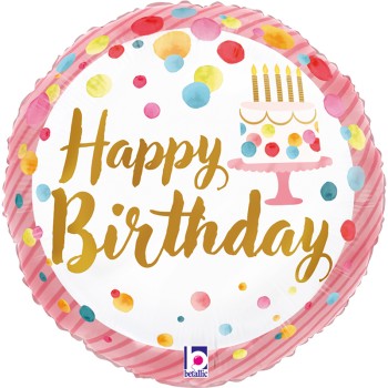 FOIL Mini/S 9'' SATIN BIRTHDAY ΡΟΖ PARTY