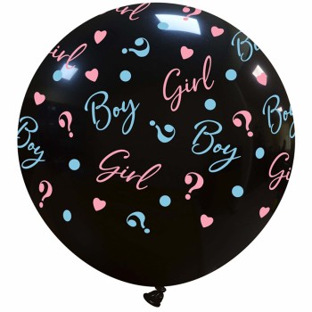 LATEX 24'' GENDER REVEAL BOY OR GIRL ΜΑΥΡΟ 1ΤΜΧ
