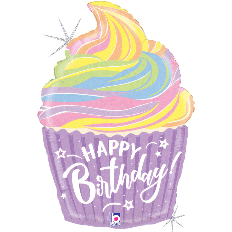 FOIL S/S PASTEL BIRTHDAY CUPCAKE