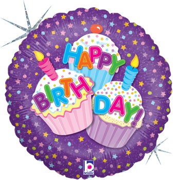 FOIL 18'' HAPPY BIRTHDAY CUPCAKE ΜΩΒ