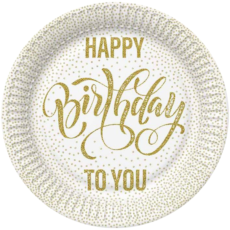 ΠΙΑΤΑ HAPPY BIRTHDAY GOLD DOTS 8ΤΜΧ