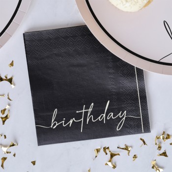 ΧΑΡΤΟΠΕΤΣΕΤΕΣ ΜΑΥΡΕΣ ΧΡΥΣΟ BIRTHDAY 16ΤΜΧ