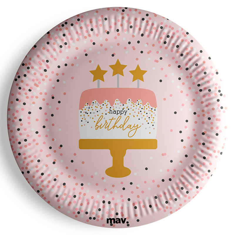 ΠΙΑΤΑ ΜΕΓΑΛΑ H.B. ΡΟΖ CONFETTI 8ΤΜΧ