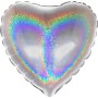 FOIL 4'' ΚΑΡΔΙΑ ΑΣΗΜΙ ΜΕ GLITTER