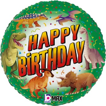 FOIL 18'' HAPPY BDAY DINOSAUR